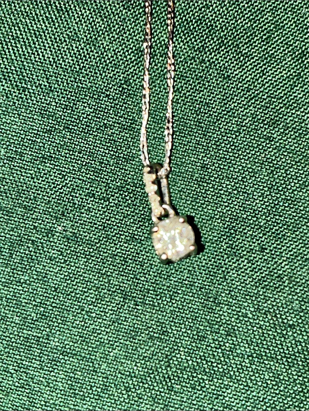 Authentic Gabriel & Co. 14K White Gold Elevated Diamond Halo Pendant Necklace 24
